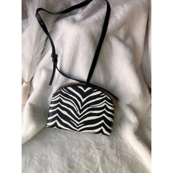 Morgan Zebra Embossed Double-zip Dome Crossbody - Picture 2 of 5